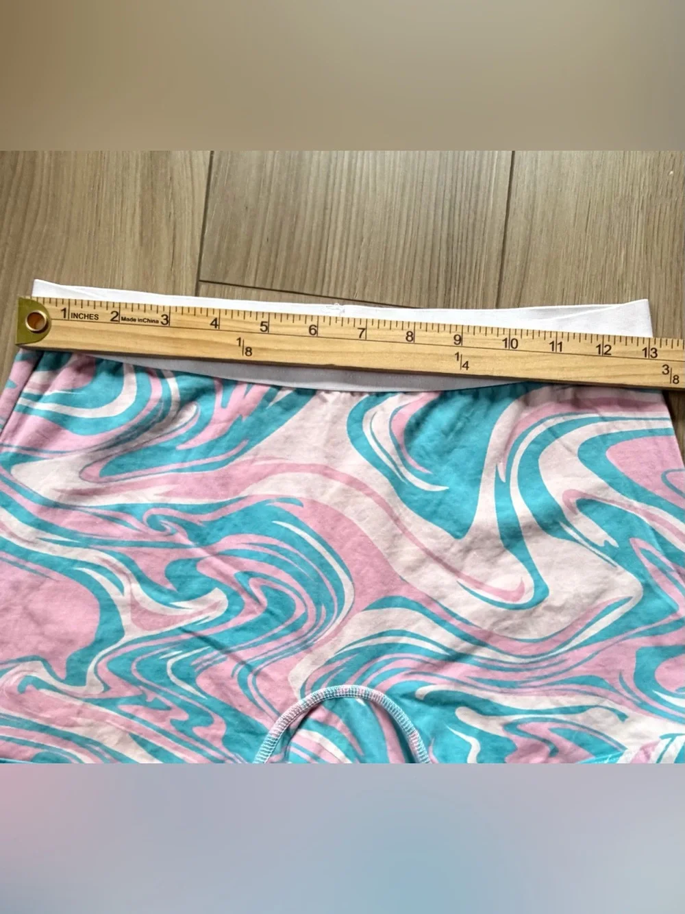 Tomboyx Womens Marble Boy Shorts Underwear Sz S Pink Teal White